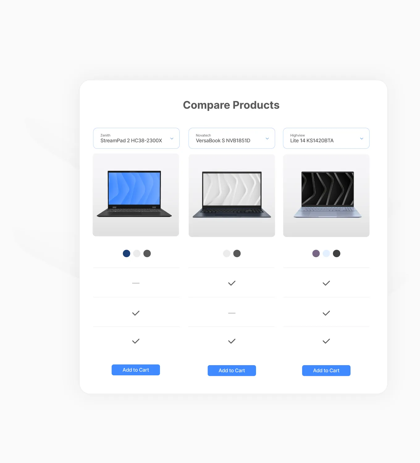 Product comparison hero