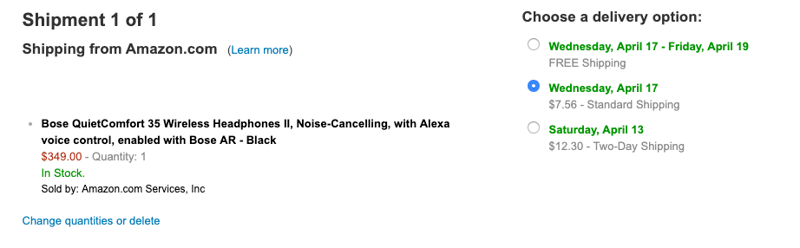 default option amazon